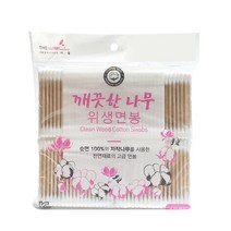 더웰 깨끗한나무 위생면봉-400개 일회용 순면 나무 귀이개 면봉 귀후비개, 1