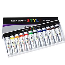조선자 로사크래프트 스타일 아크릴 물감세트, 12색