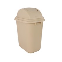진성울트라 PP 회전 휴지통 13L~50L 대용량 업소 가정 주방, 베이지 13L