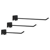 각파이프 일자후크 블랙/각후크/부속진열 찬넬 벽선반, 300mm