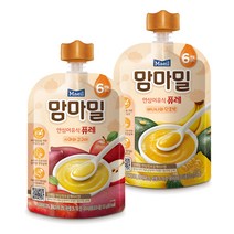 [매일유업] 맘마밀 안심이유식 6개월 단호박소고기/사과와고구마퓨레/바나나와단호박퓨레 10팩 혼합, 사과와 고구마 퓨레 5팩+바나나와 단호박 퓨레 5팩