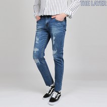 더레이어 오픈디스토리 데미지 컷팅 청바지_2컬러_H96