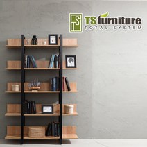 TS-15 5단 1200 철재책장 책꽂이 선반 오픈책장 책장, 화이트프레임/차콜