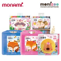 모나미 모니주 화구류 크레파스 색연필 사인펜 연필 물감, E. 물감, 4.수채물감 6ml 18색 여