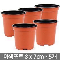 한성 이색포트 7호 5개 플라스틱 화분 다육이화분 포트, 02_한성_이색포트 8호(5개)