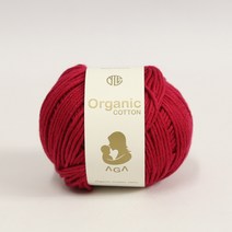 [앵콜스] 아가 오가닉코튼실 30g AGA Organic Cotton 유기농 면사 오가닉실 뜨개실 아기옷 아기양말 모자, 12 로즈와인