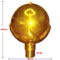 국기봉 자루구멍33mm 봉150x200mm 황금색 플라스틱:2호, 1개