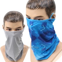 DS 쿨마스크 냉감원단 멀티스카프 자외선차단 쿨두건, 도트 진파랑