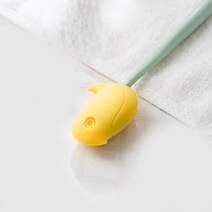 에버라인 귀요미 여행용 휴대용 실리콘 칫솔 케이스 칫솔캡, 옐로우, 1개