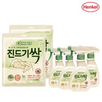 [헨켈홈케어] 컴배트 진드기싹 스프레이290ml x4개+시트(4개입x2개) 1세트