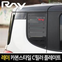 카이만 카본스타일 C필러 스포츠 플레이트 - 레이, 타공