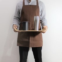 [바리스타 앞치마 크로스 브라운]//국내산/카페앞치마/레스토랑앞치마/식당앞치마/호텔앞치마/바텐더앞치마/커피용품/바용품