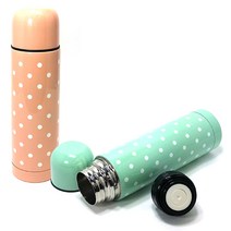 보온병 500ML 도트 (보관용 파우치 포함), 민트색