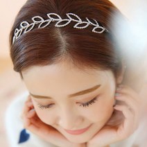 159_나뭇잎큐빅 헤어밴드 머리띠 (hb468)