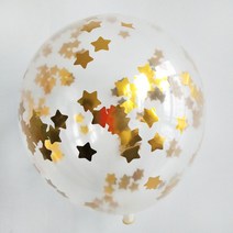 바람난풍선 30cm 컨페티풍선( 10P)+컬링세트, 골드스타