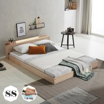 장인가구 오벤 저상형 LED조명 USB포트 침대SS_7존독립매트, 내츄럴오크
