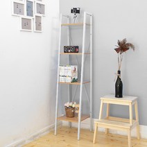 트렌드심플가구 우드대형선반 사다리 인테리어 선반, 04_심플 우드중형선반 화이트(4540)