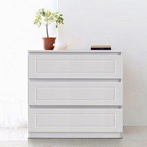 빅로드가구 심플 800x3단 서랍장, 화이트