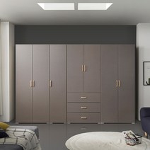 케이컴퍼니 이음2800장롱세트DCDD(옷장+400이불장+3서랍옷장+이불장) 장롱세트, 그레이