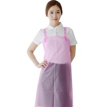 데코에버 반투명 방수H형(대) 앞치마, 핑크