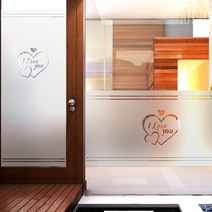 제제데코 창문시트지 컷팅 안개시트지 유리창시트지 모음 시트지, 러브라인01