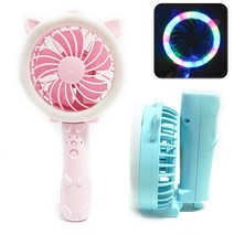 스위트데이 캣츠 LED USB 3단조절 휴대용선풍기 핸디선풍기 접이식선풍기, 바이올렛