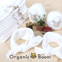 [오가닉붐]프리미엄 밤부 대나무 100% 빅사이즈(43x43) 손수건 5장