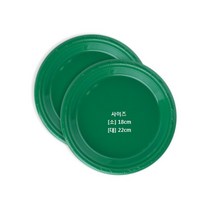 플라스틱 (PVC) 파티접시 그린 10개입, 접시(소)18cm그린