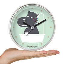 에이플 애니멀 방수 욕실시계 흡착시계, 하마