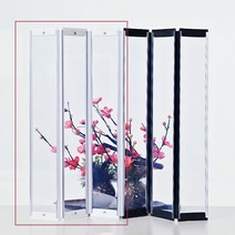 블라인드할인몰 투명 펄반투명 홀딩도어 8칼라, 07. 블루 투명+부속 화이트