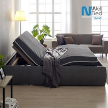 느웰 라텍스 무헤드 모션베드 퀸 (NW1503) + 천연라텍스 매트리스 포함, 그레이_기능성커버B