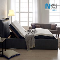 느웰 라텍스 모션베드 슈퍼싱글 (NW1502) + 천연라텍스 매트리스 포함, 그레이_기능성커버G
