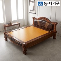 동서가구 소나무원목 가죽 명품 황토 퀸 Q 흙침대 DF638431, 엔틱