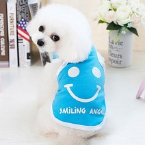 비바비즈 강아지 티셔츠 여름 옷 쿨조끼 나시 스마일링 엔젤 애완동물의류