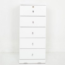 4단 5단 400 서랍장 협탁, 5단 서랍장(열쇠형)-화이트