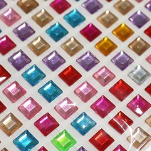 큐빅비즈 큐빅스티커 단추 스티커 비즈 공예, 큐빅스티커 사각비즈