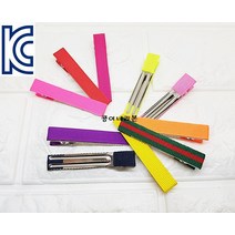 기타 KC인증 골지리본 집게핀(6cm) 집게머리핀 머리핀만들기 리본공예재료, 연노랑