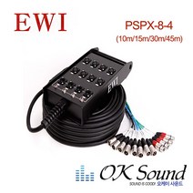 EWI PSPX 8 4 박스형 멀티 스네이크 케이블, PSPX-8-4-45M, 혼합색상
