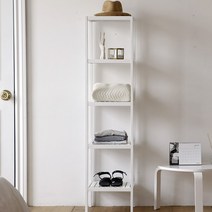 먼데이하우스 컬러원목행거, 5단선반 (화이트)