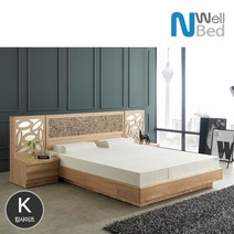 느웰베드 다빈치 천연라텍스 킹(K) 평상형침대(라텍스매트리스 포함), 기능성커버G