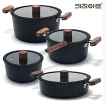키친아트 인덕션겸용 포르트 냄비, 블랙, 포르트 냄비 양수 24cm