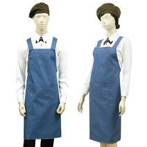 휴니패코 남여공용 데님 H형 어깨앞치마 홀서빙용 업소용 단체유니폼 H-89 앞치마, 1개