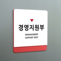 크림 부서명 안내판 28 경영지원부, A 흰색빨강