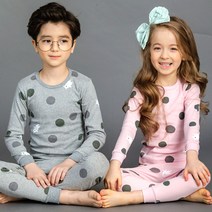 캐릭모아키즈 30수 땡땡이곰 유아 아동 내복