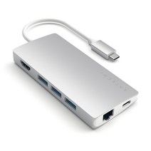 사테치 SATECHI 알루미늄 멀티포트 어댑터 v2, 실버