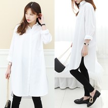 하늘바라기 여성용 양트임 롱 남방 셔츠