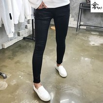 용된다 남자 일자 슬림핏 워싱 베이직 코팅 청바지