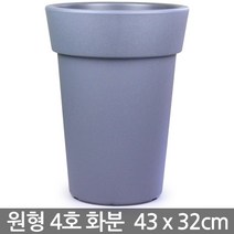플라스틱 대형화분 - 브라운 / 베란다화분 거실화분, 07_유니크원형4호_그레이(받침X)