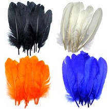 [쥬쥬] 2000 거위깃털 - 깃털만들기 깃털날개 색깃털 드림캐쳐, 검정, 1팩