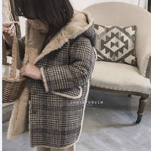 아짱 키즈여아 체크보송 겨울 코트